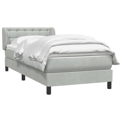 Boxspring met matras fluweel lichtgrijs 80x210 cm