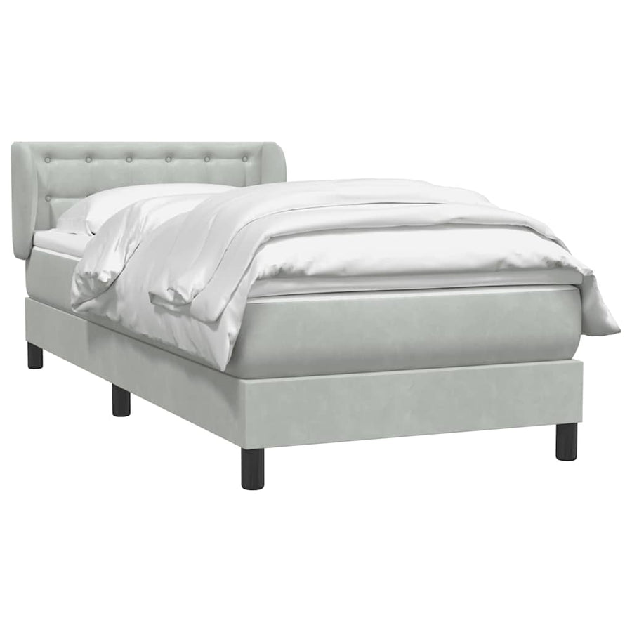 Boxspring met matras fluweel lichtgrijs 80x210 cm