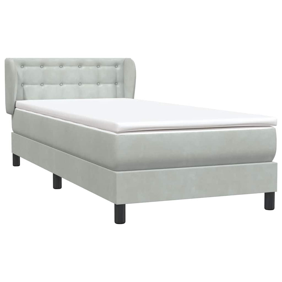 Boxspring met matras fluweel lichtgrijs 80x210 cm