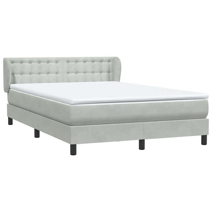 Boxspring met matras fluweel lichtgrijs 160x210 cm