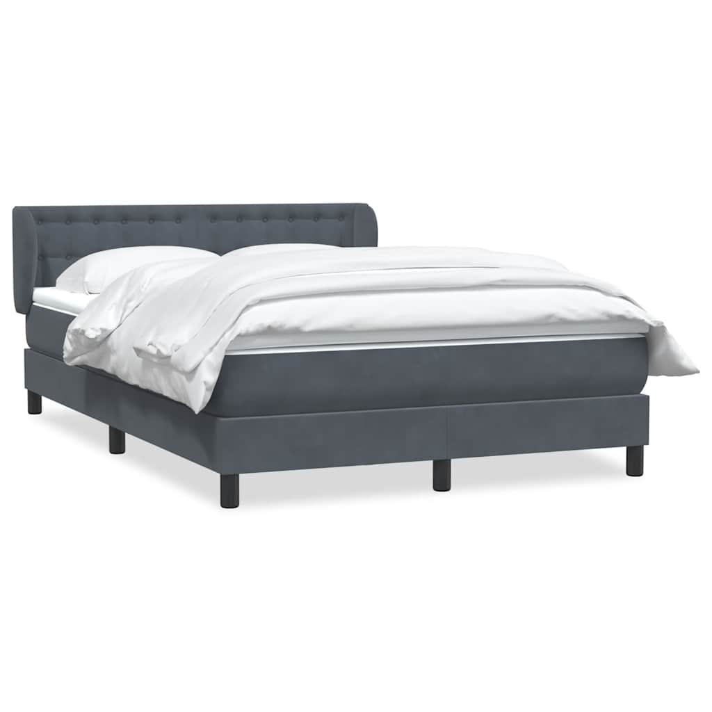 Boxspring met matras fluweel donkergrijs 160x210 cm