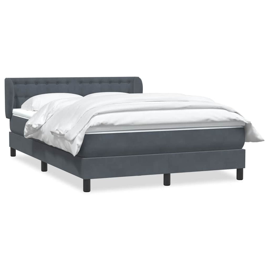 Boxspring met matras fluweel donkergrijs 160x210 cm