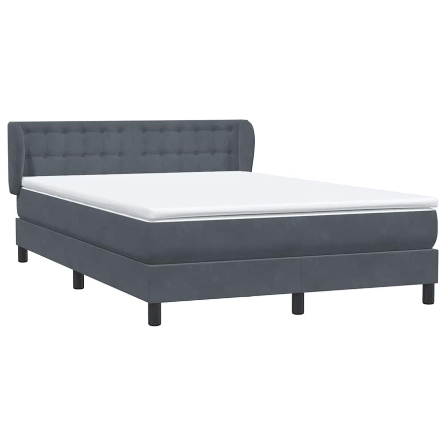 Boxspring met matras fluweel donkergrijs 160x210 cm