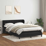 Boxspring met matras 160x210 cm zwart fluweel