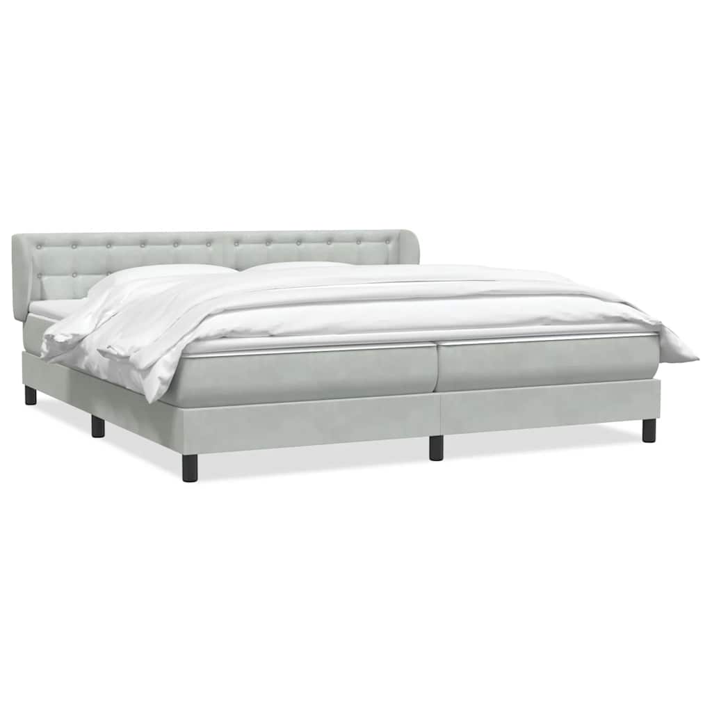 Boxspring met matrassen fluweel lichtgrijs 180x210 cm