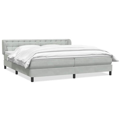 Boxspring met matrassen fluweel lichtgrijs 180x210 cm
