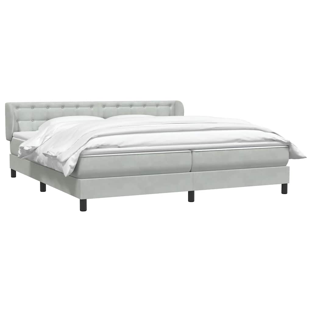 Boxspring met matrassen fluweel lichtgrijs 180x210 cm