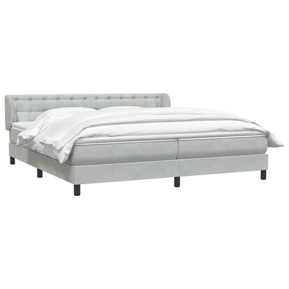 Boxspring met matrassen fluweel lichtgrijs 180x210 cm