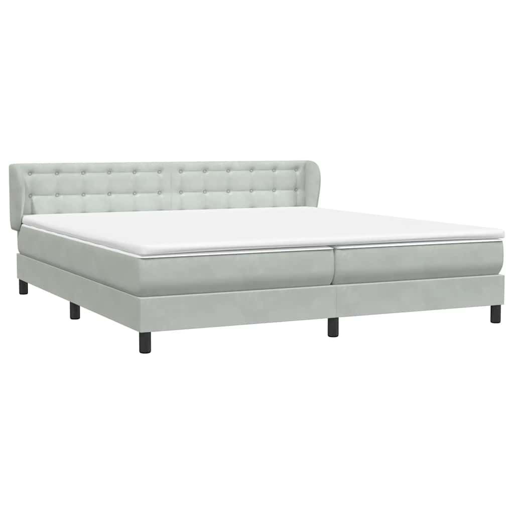 Boxspring met matrassen fluweel lichtgrijs 180x210 cm