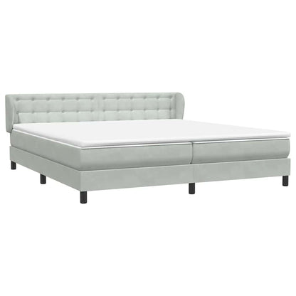 Boxspring met matrassen fluweel lichtgrijs 180x210 cm