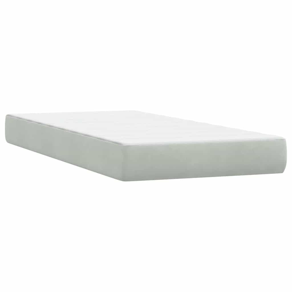 Boxspring met matrassen fluweel lichtgrijs 180x210 cm