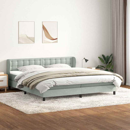 Boxspring met matrassen fluweel lichtgrijs 180x210 cm