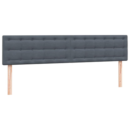 Boxspring met matrassen fluweel donkergrijs 180x210 cm