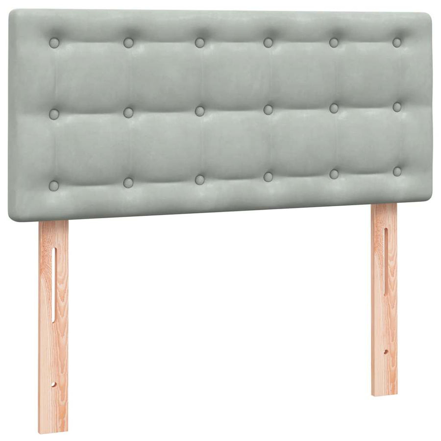 Boxspring met matras fluweel lichtgrijs 80x220 cm