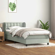 Boxspring met matras 80x220 cm lichtgrijs fluweel