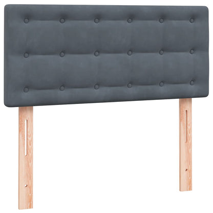 Boxspring met matras fluweel donkergrijs 80x220 cm