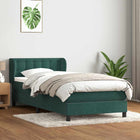 Boxspring 80x220 cm fluweel donkergroen met matras