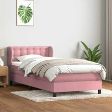 Boxspring met matras fluweel roze 80x220 cm
