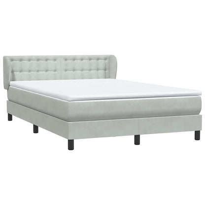Boxspring met matras fluweel lichtgrijs 160x220 cm