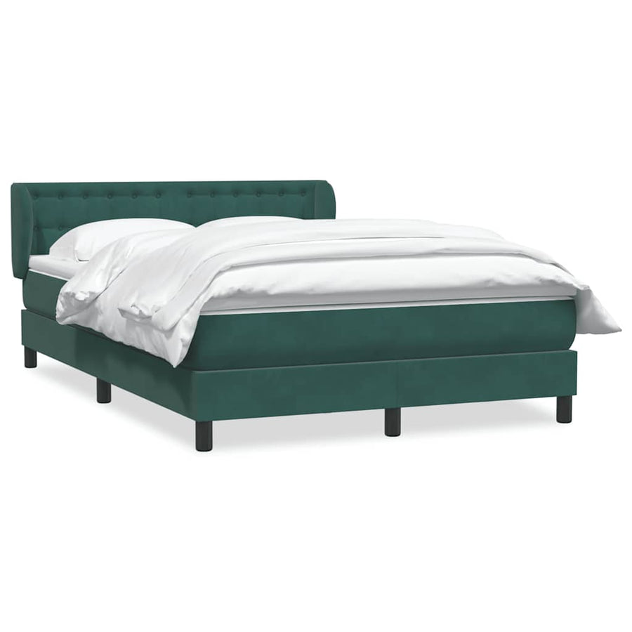 Boxspring Met Matras Fluweel 160 x 220 cm Donkergroen