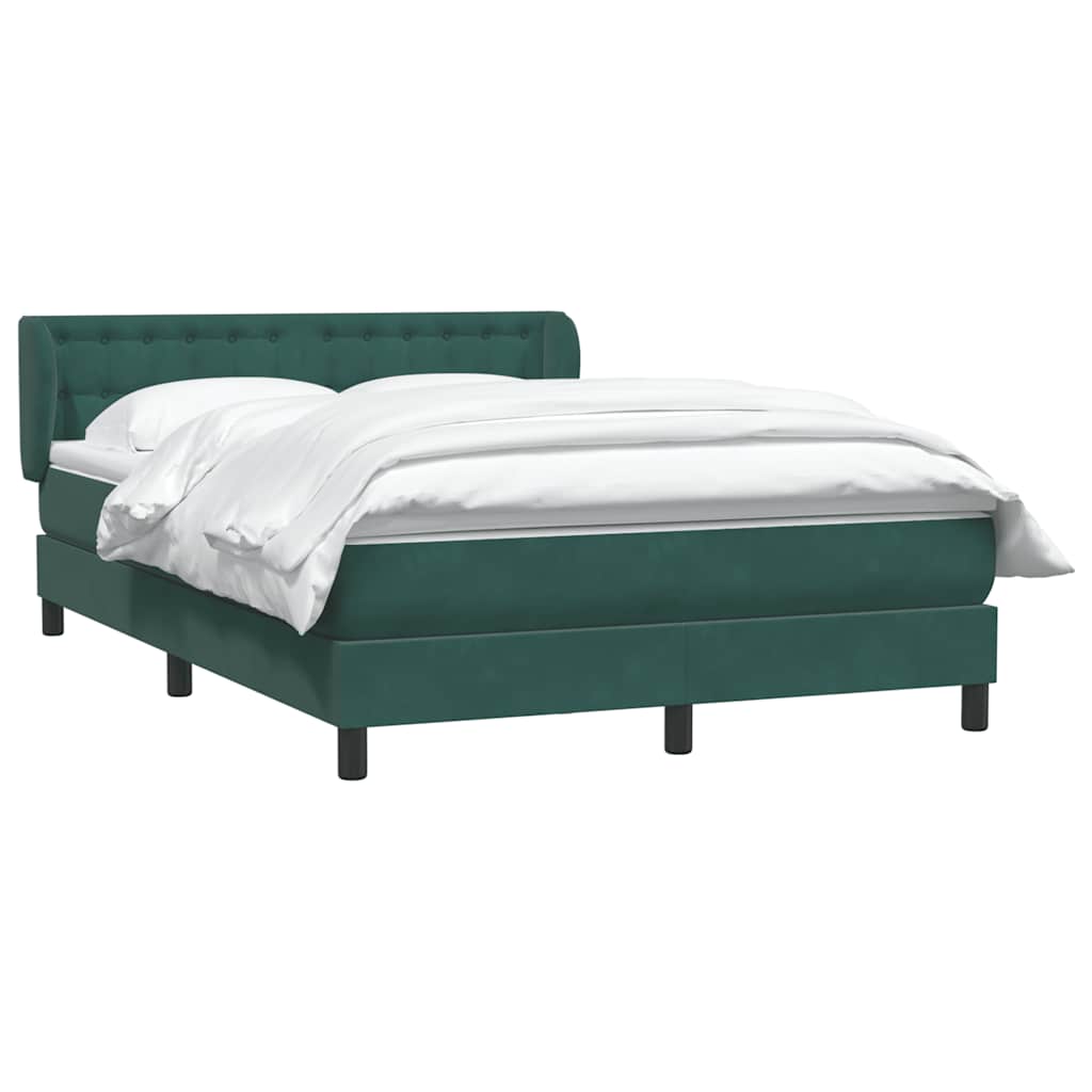 Boxspring Met Matras Fluweel 160 x 220 cm Donkergroen