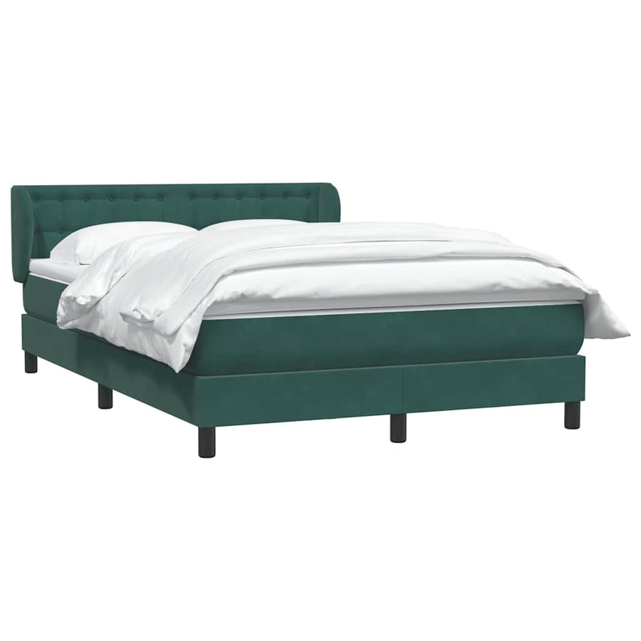 Boxspring Met Matras Fluweel 160 x 220 cm Donkergroen