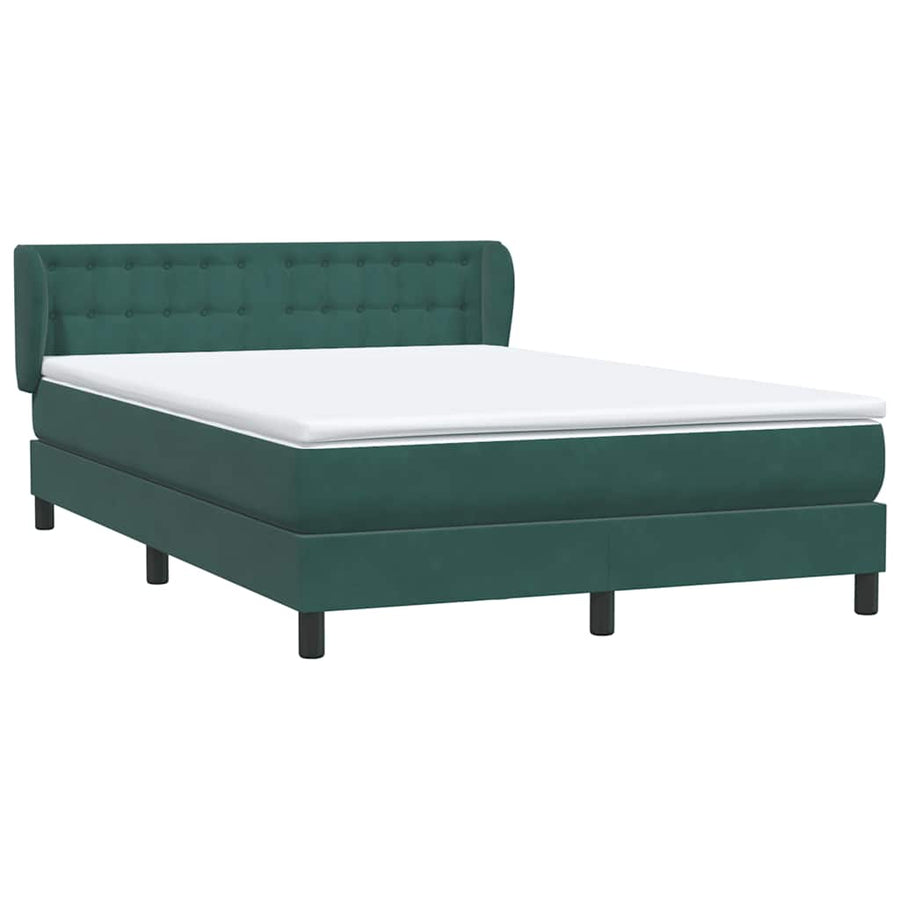 Boxspring Met Matras Fluweel 160 x 220 cm Donkergroen