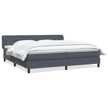 Boxspringbed met matrassen 180x220 cm fluweel donkergrijs