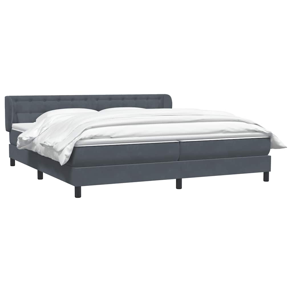Boxspringbed met matrassen 180x220 cm fluweel donkergrijs