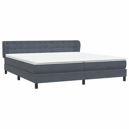 Boxspringbed met matrassen 180x220 cm fluweel donkergrijs