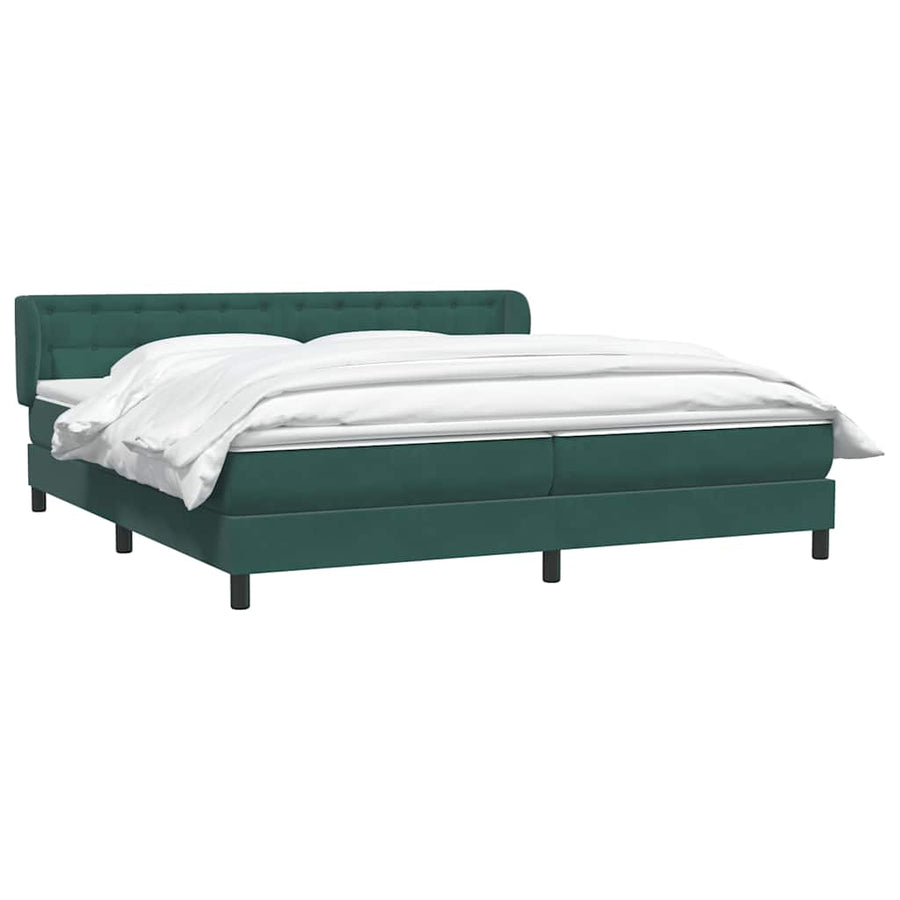 Boxspringbed Met Matrassen Fluweel 180 x 220 cm Donkergroen