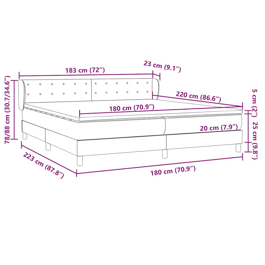 Boxspringbed Met Matrassen Fluweel 180 x 220 cm Donkergroen