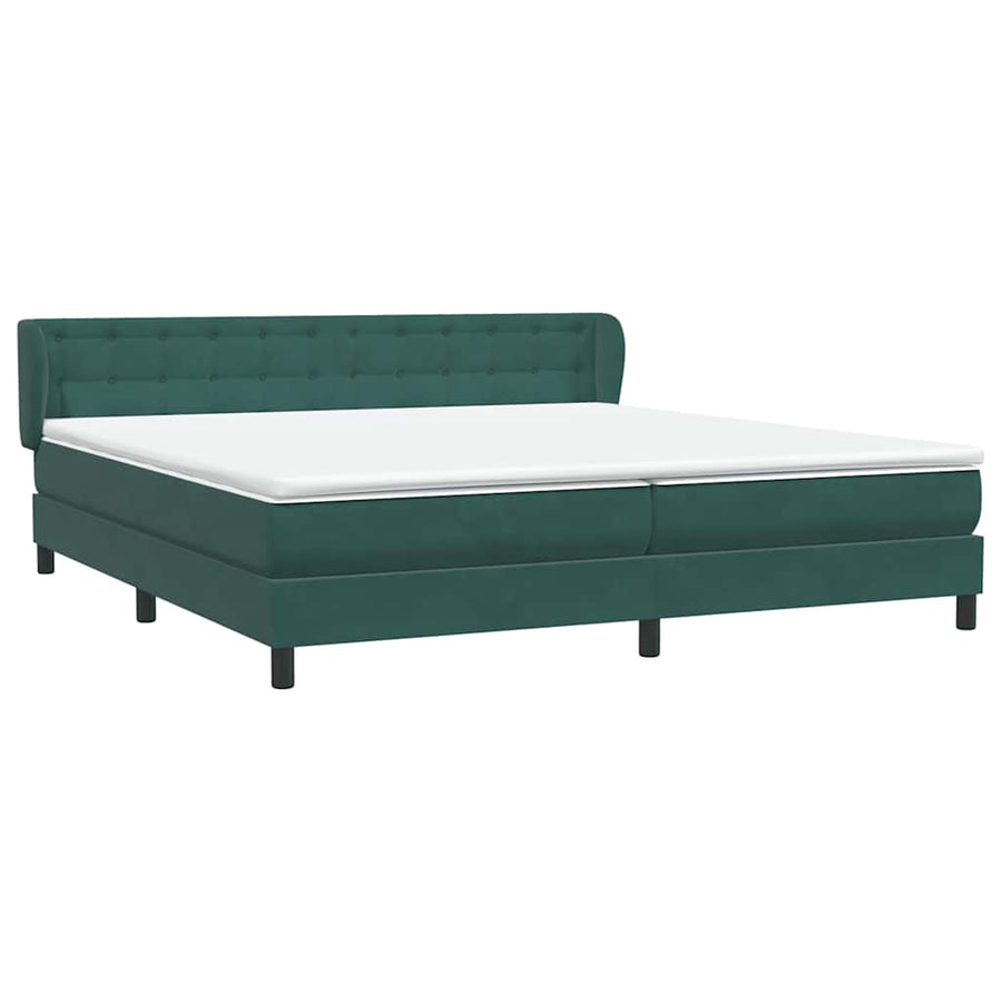 Boxspringbed Met Matrassen Fluweel 180 x 220 cm Donkergroen