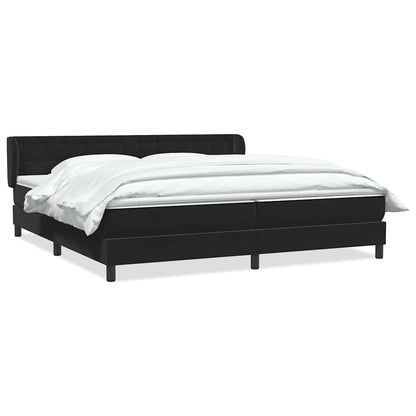 Boxspringbed met matrassen 200x220 cm fluweel zwart