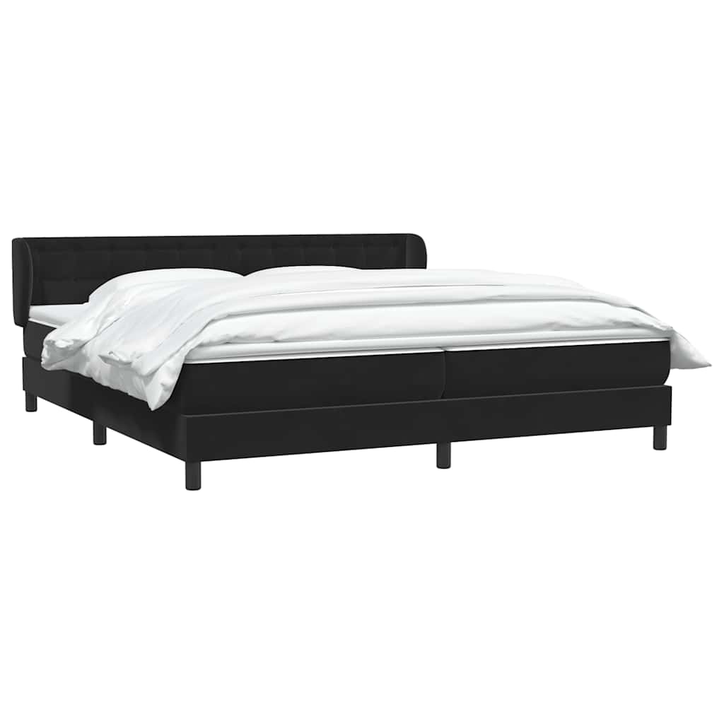 Boxspringbed met matrassen 200x220 cm fluweel zwart