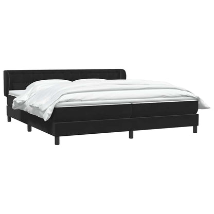 Boxspringbed met matrassen 200x220 cm fluweel zwart