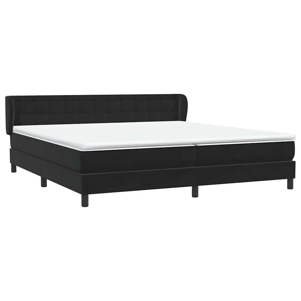 Boxspringbed met matrassen 200x220 cm fluweel zwart