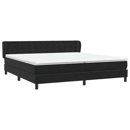Boxspringbed met matrassen 200x220 cm fluweel zwart