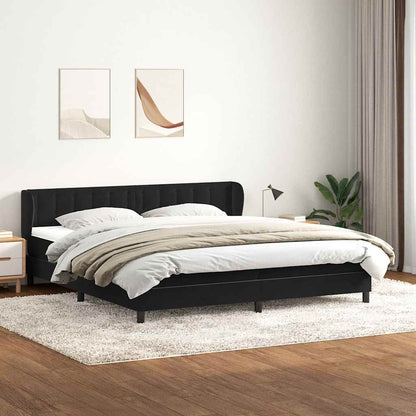 Boxspringbed met matrassen 200x220 cm fluweel zwart
