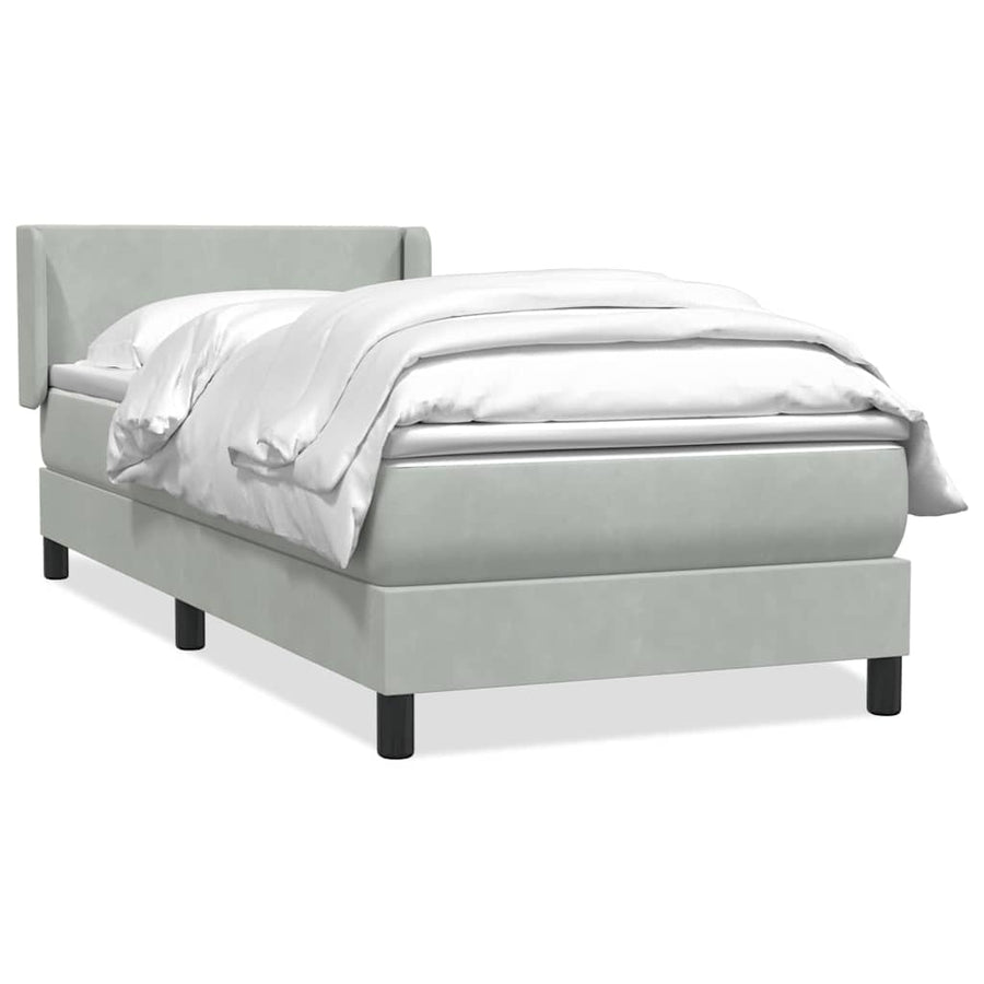 Boxspring met matras fluweel lichtgrijs 80x210 cm