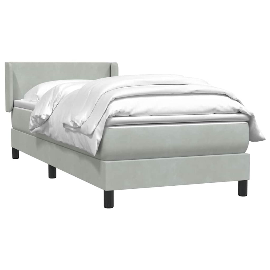 Boxspring met matras fluweel lichtgrijs 80x210 cm
