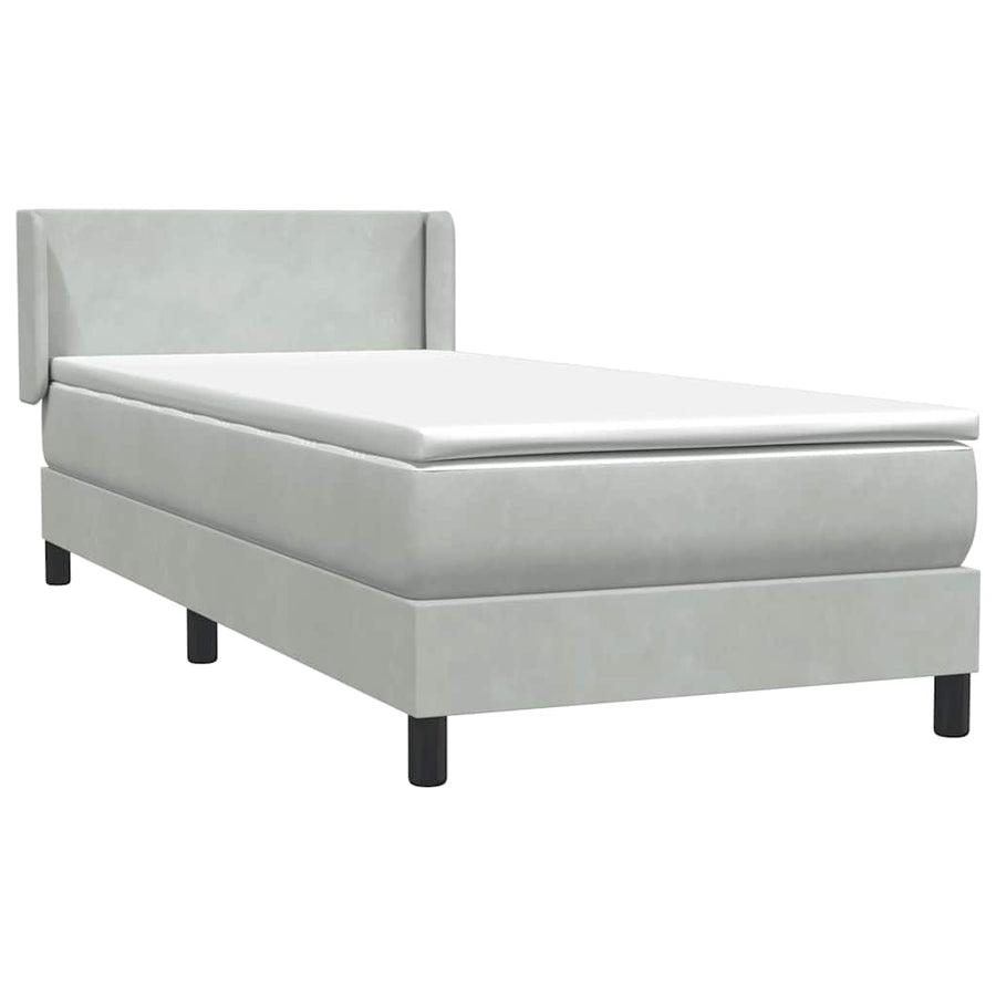Boxspring met matras fluweel lichtgrijs 80x210 cm