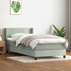 Boxspring met matras 80x210 cm lichtgrijs fluweel
