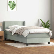 Boxspring met matras 80x210 cm lichtgrijs fluweel