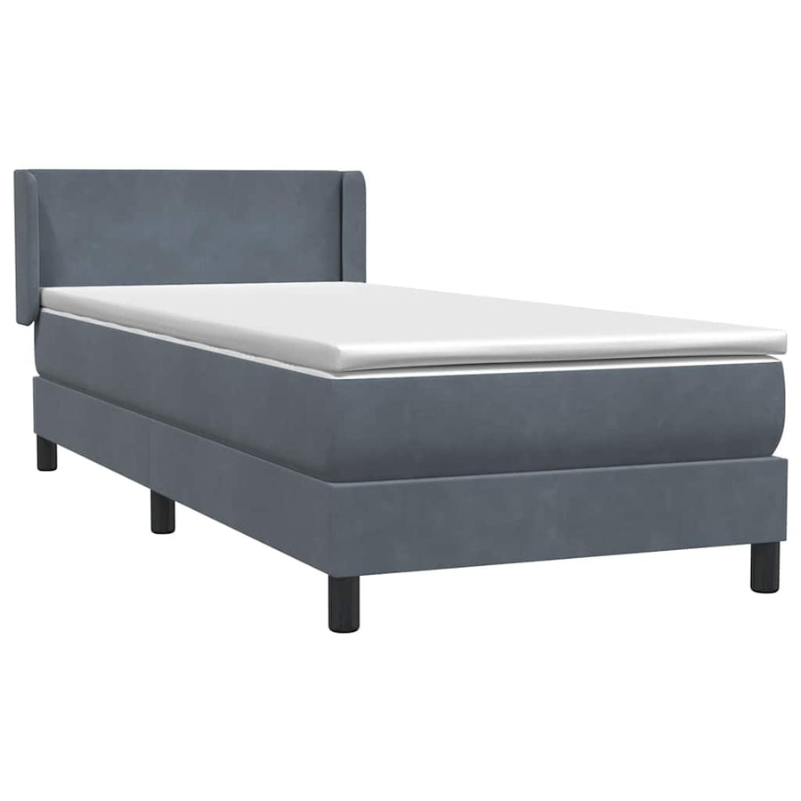 Boxspring met matras fluweel donkergrijs 80x210 cm