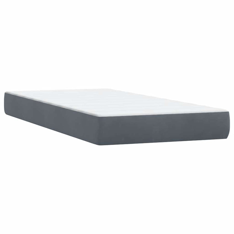 Boxspring met matras fluweel donkergrijs 80x210 cm