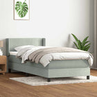 Boxspring 90x210 cm fluweel lichtgrijs