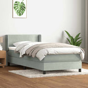 Boxspring 90x210 cm fluweel lichtgrijs