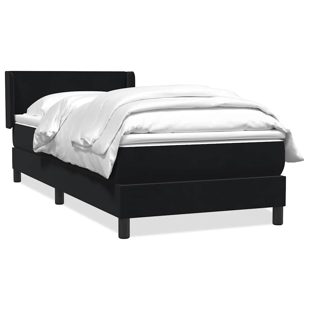 Boxspring met matras fluweel zwart 90x210 cm