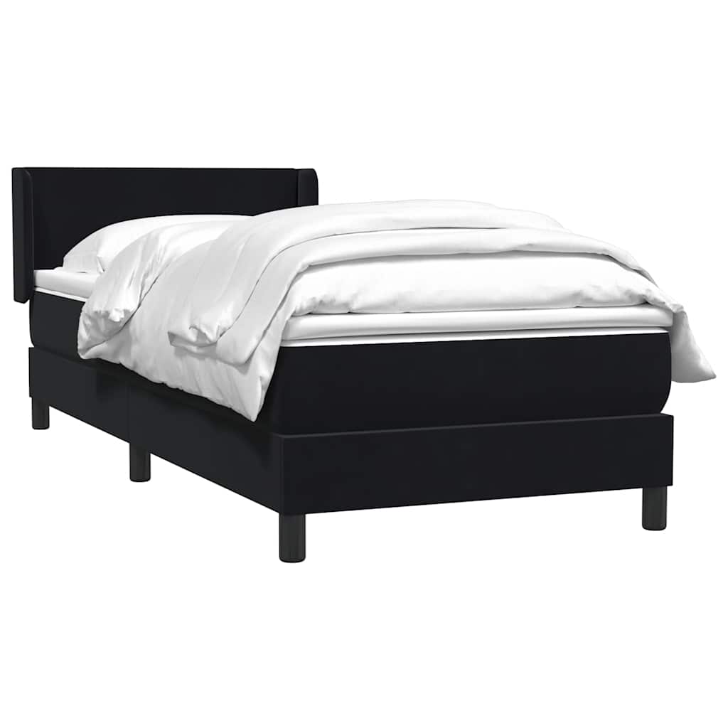 Boxspring met matras fluweel zwart 90x210 cm